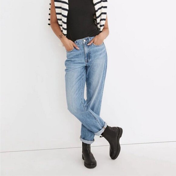 Madewell The Slouchy Boyjean in Riverspring Wash - Picture 1 of 10